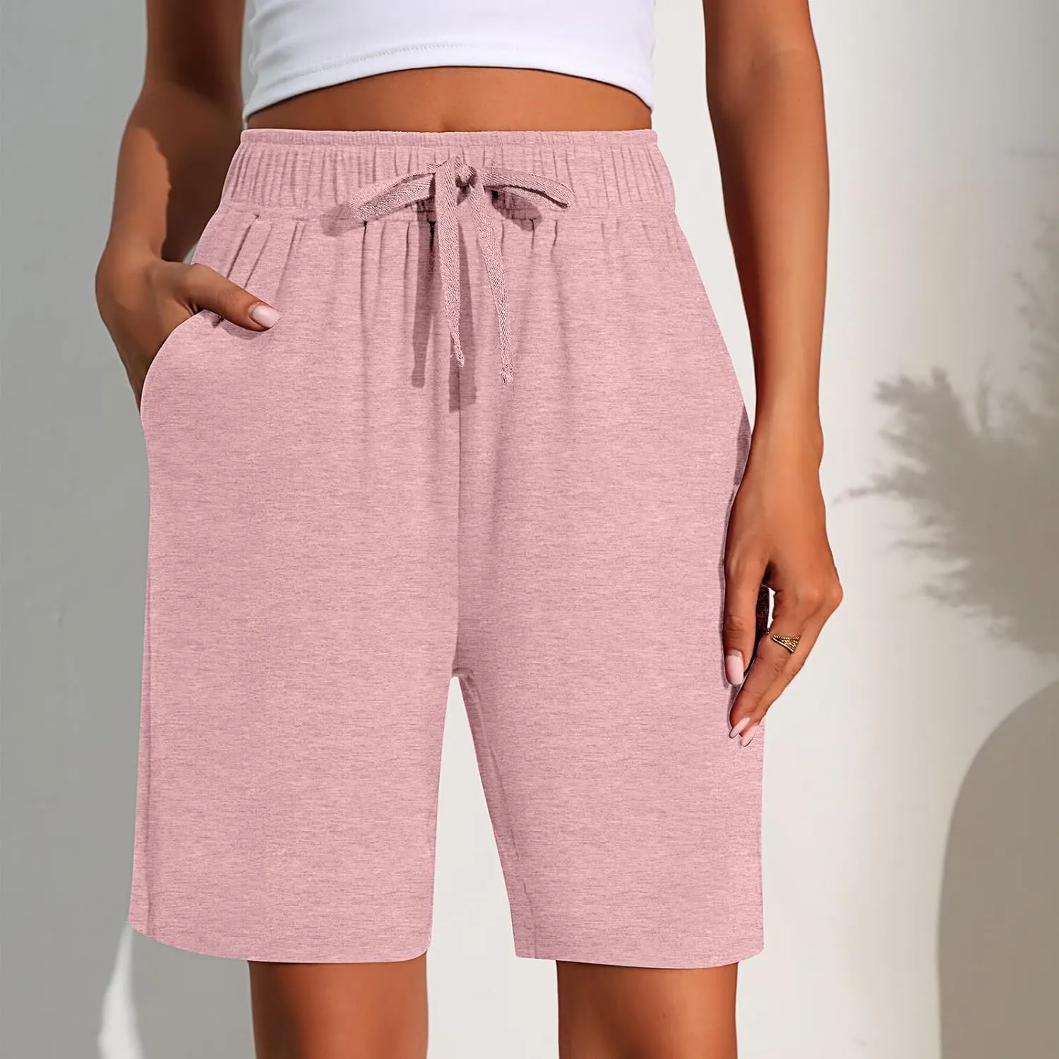 Neer 3 Pack Women's Quick Dry Shorts Women Drawstring High Waisted Bermuda Athletic Shorts with Pockets