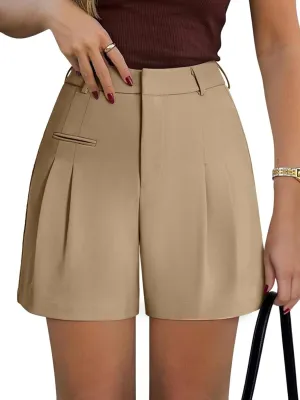 NIMIN Womens Shorts Dressy High Waisted 2025 Summer Trendy Business Casual Work Tailored Shorts Without Pockets Belts