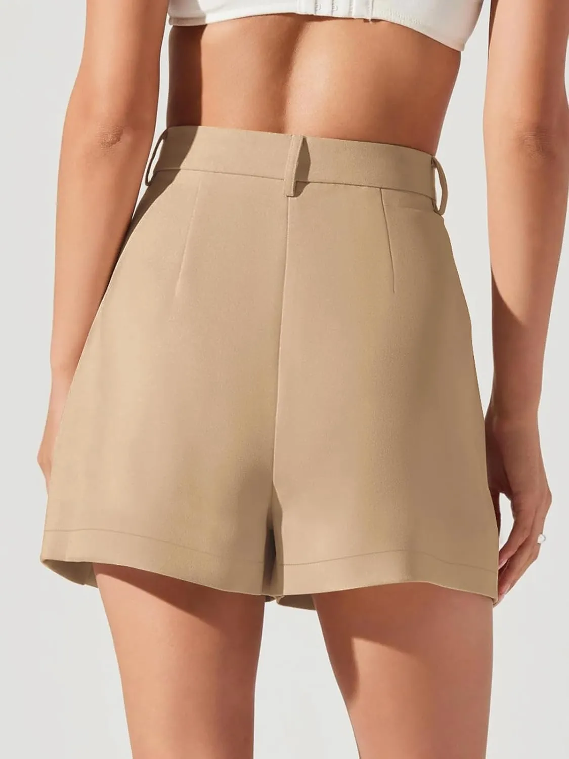 NIMIN Womens Shorts Dressy High Waisted 2025 Summer Trendy Business Casual Work Tailored Shorts Without Pockets Belts