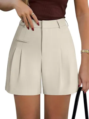 NIMIN Womens Shorts Dressy High Waisted 2025 Summer Trendy Business Casual Work Tailored Shorts Without Pockets Belts