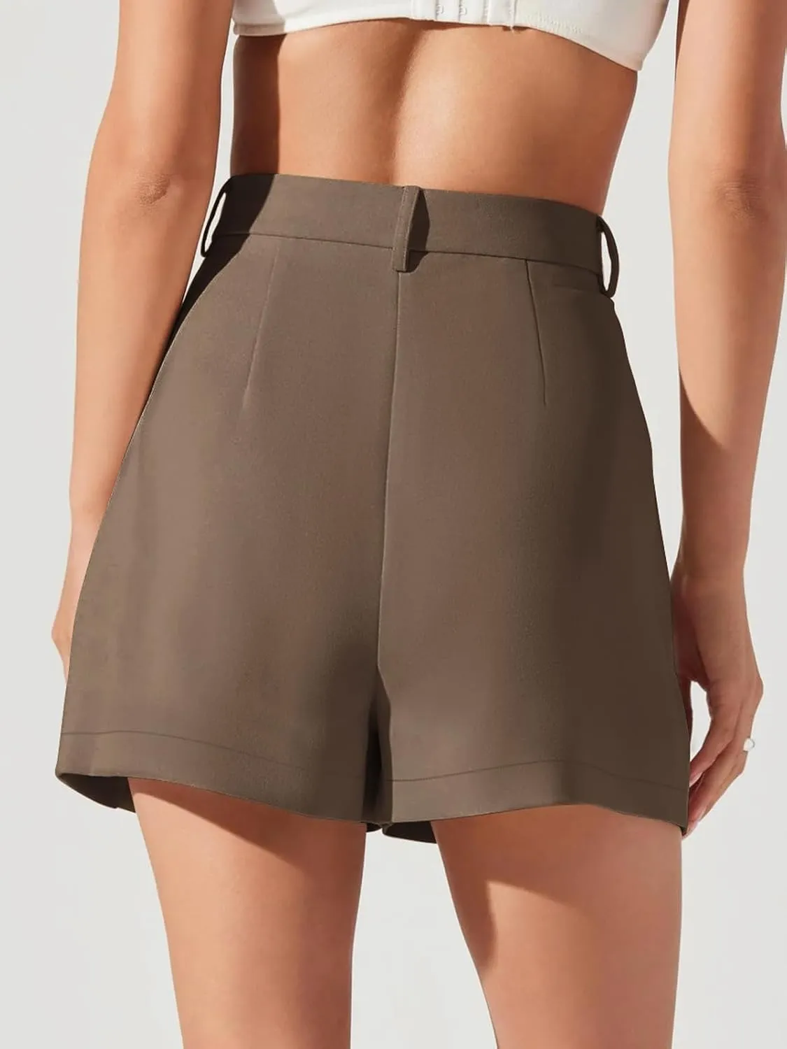 NIMIN Womens Shorts Dressy High Waisted 2025 Summer Trendy Business Casual Work Tailored Shorts Without Pockets Belts