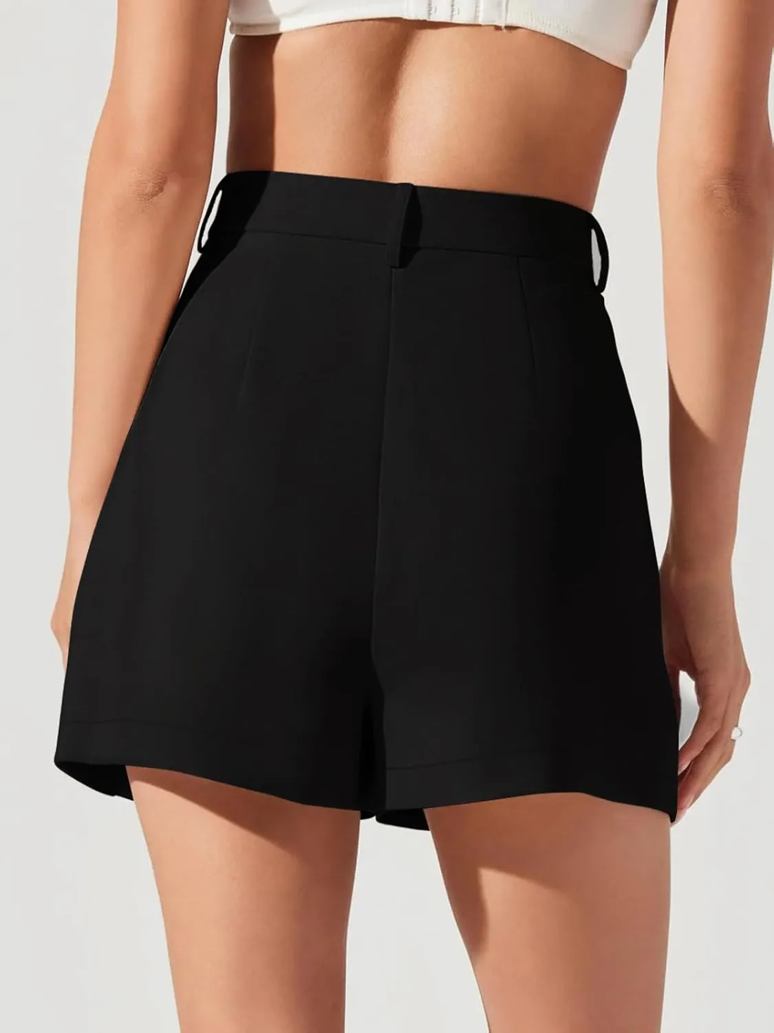 NIMIN Womens Shorts Dressy High Waisted 2025 Summer Trendy Business Casual Work Tailored Shorts Without Pockets Belts