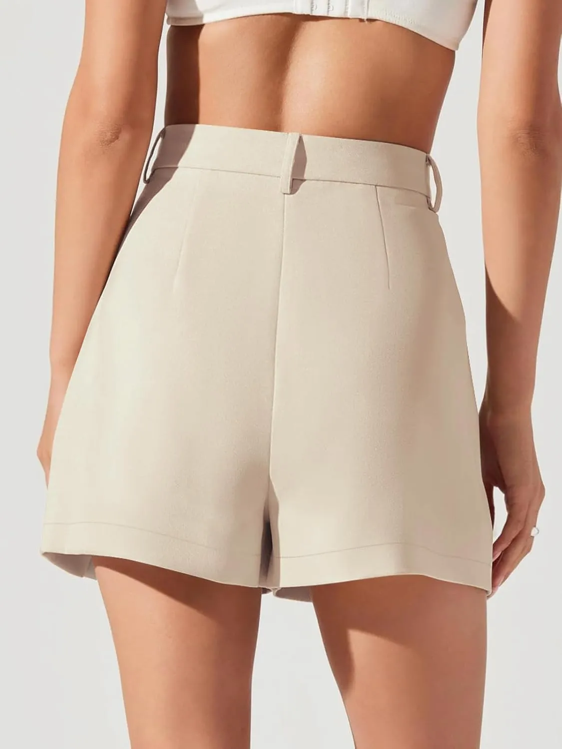 NIMIN Womens Shorts Dressy High Waisted 2025 Summer Trendy Business Casual Work Tailored Shorts Without Pockets Belts