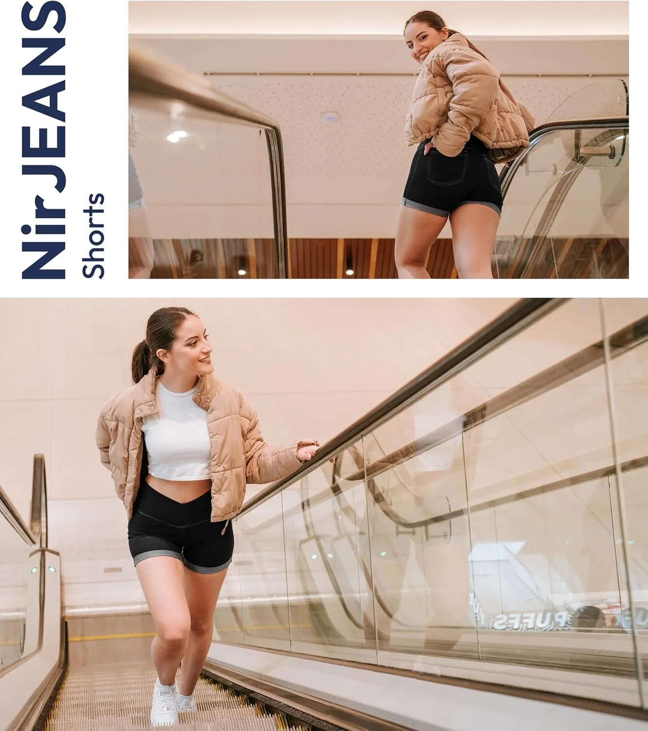 NirJEANS Women's Short Jeggings - Sexy Jeans Shorts for Women, High Waisted Crossover Women's Jeggings Booty Shorts for Women