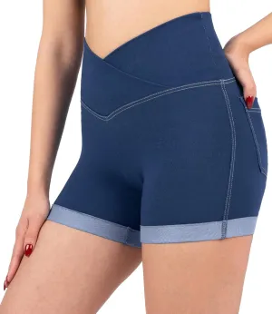 NirJEANS Women's Short Jeggings - Sexy Jeans Shorts for Women, High Waisted Crossover Women's Jeggings Booty Shorts for Women