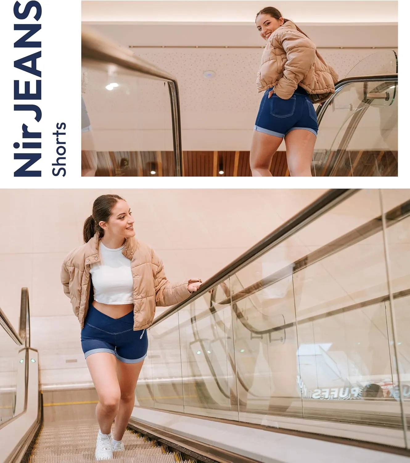 NirJEANS Women's Short Jeggings - Sexy Jeans Shorts for Women, High Waisted Crossover Women's Jeggings Booty Shorts for Women