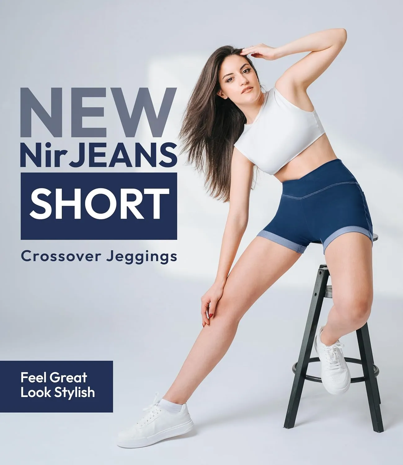 NirJEANS Women's Short Jeggings - Sexy Jeans Shorts for Women, High Waisted Crossover Women's Jeggings Booty Shorts for Women