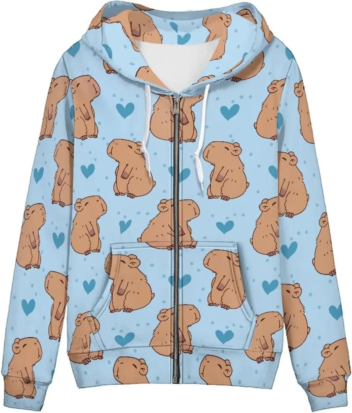 Novelty Printed Zip Up Hoodie Women Long Sleeve Sweatshirts Fall Outfits 2024 Hoodies