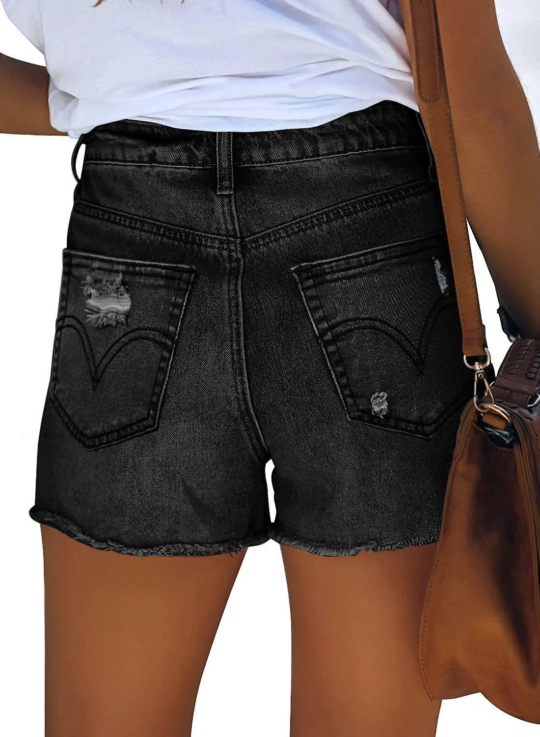 onlypuff Women's Denim Jean Short Ripped High Waist Cut Off