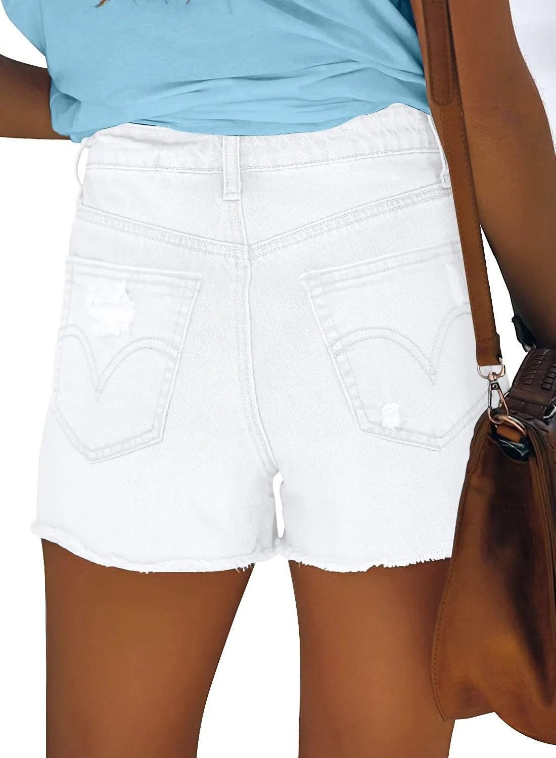 onlypuff Women's Denim Jean Short Ripped High Waist Cut Off