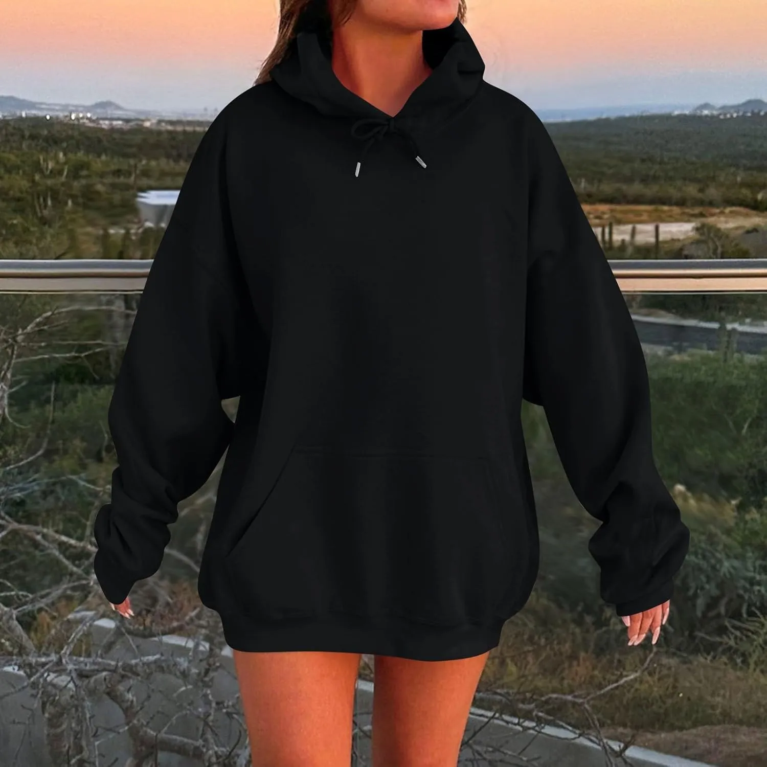 Oversized Hoodies for Womens Winter Cute Sweatshirts Pullover 2024 Fashion Tops Trendy Outfits Loose Fit Solid Hoodies