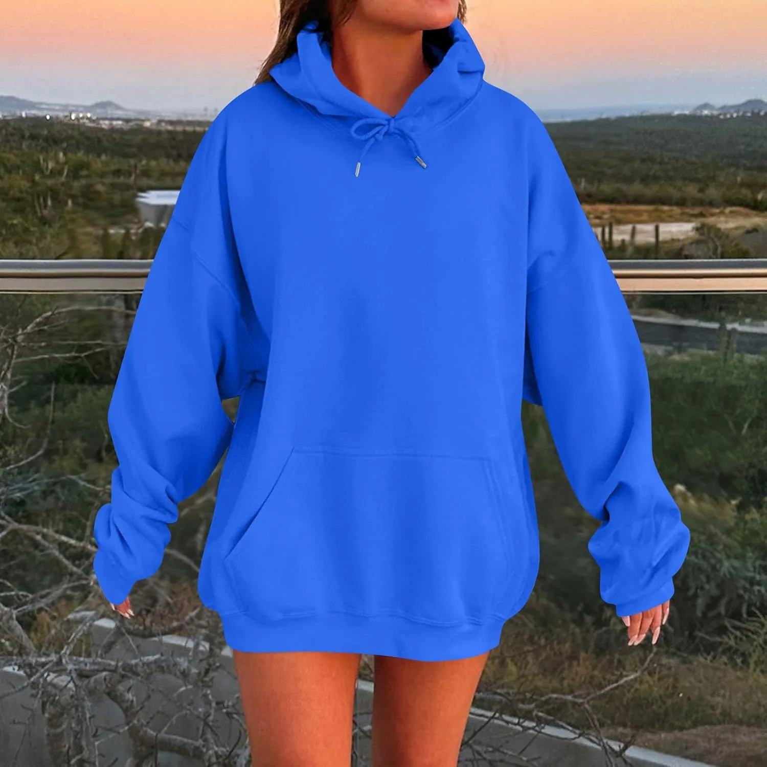 Oversized Hoodies for Womens Winter Cute Sweatshirts Pullover 2024 Fashion Tops Trendy Outfits Loose Fit Solid Hoodies
