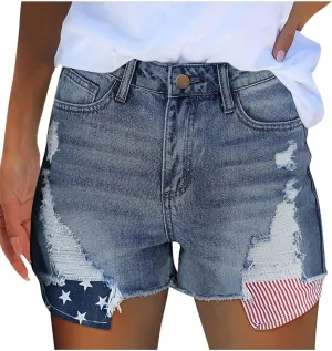 Pants for Women Fall Summer Denim Loose Fit Western High Cut Ripped Pants Shorts Jeans Women 2025 Trendy