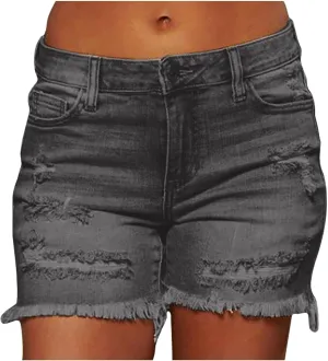 Pants for Women Fall Summer Denim Loose Fit Western High Cut Ripped Pants Shorts Jeans Women 2025 Trendy