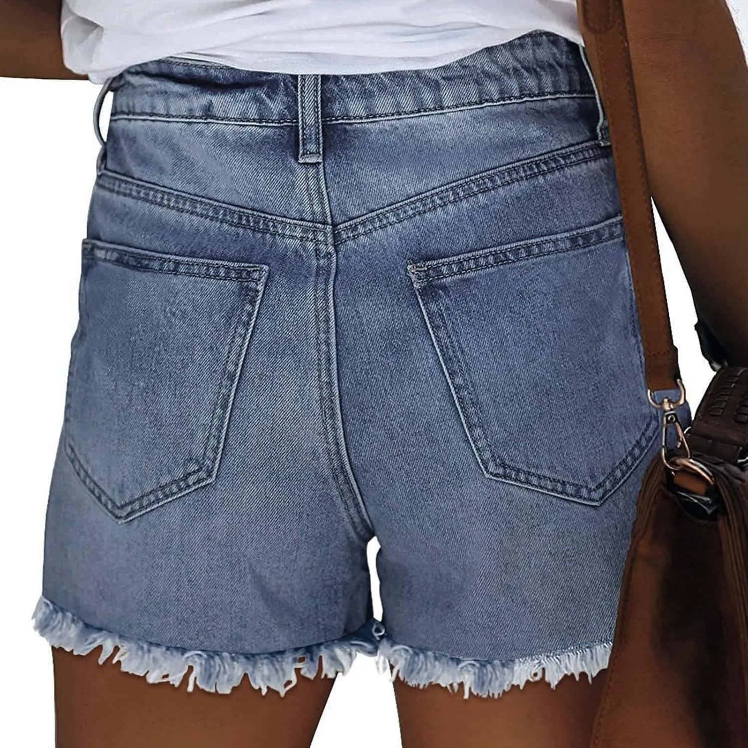 Pants for Women Fall Summer Denim Loose Fit Western High Cut Ripped Pants Shorts Jeans Women 2025 Trendy