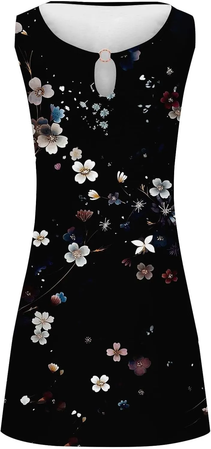 Plus Size Sundresd Sun Dresses for Women 2025 Vacation Beach Casual Summer Sundresses Sleeveless Tank Short Boho