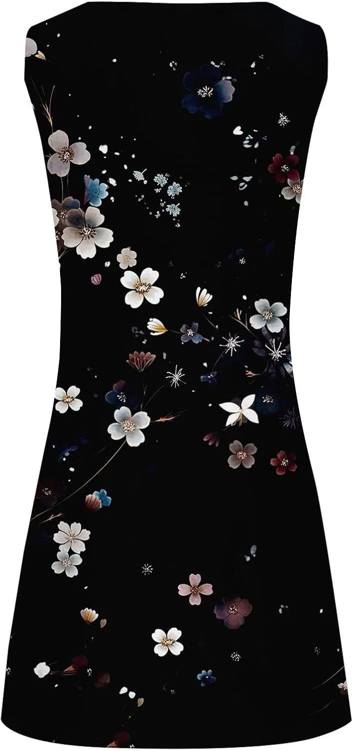 Plus Size Sundresd Sun Dresses for Women 2025 Vacation Beach Casual Summer Sundresses Sleeveless Tank Short Boho