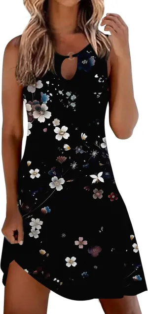 Plus Size Sundresd Sun Dresses for Women 2025 Vacation Beach Casual Summer Sundresses Sleeveless Tank Short Boho
