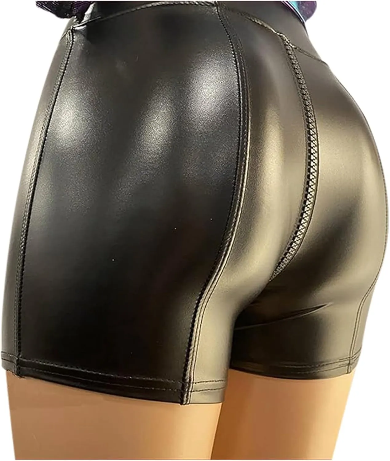 Pu Leather Crotch Zipper Shorts Women Fashion Sexy Black High Waisted Casual Shorts Summer Trendy Frayed Hot Short