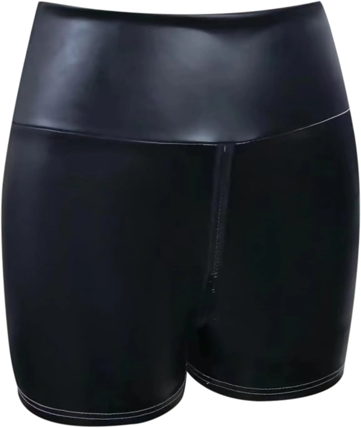 Pu Leather Crotch Zipper Shorts Women Fashion Sexy Black High Waisted Casual Shorts Summer Trendy Frayed Hot Short