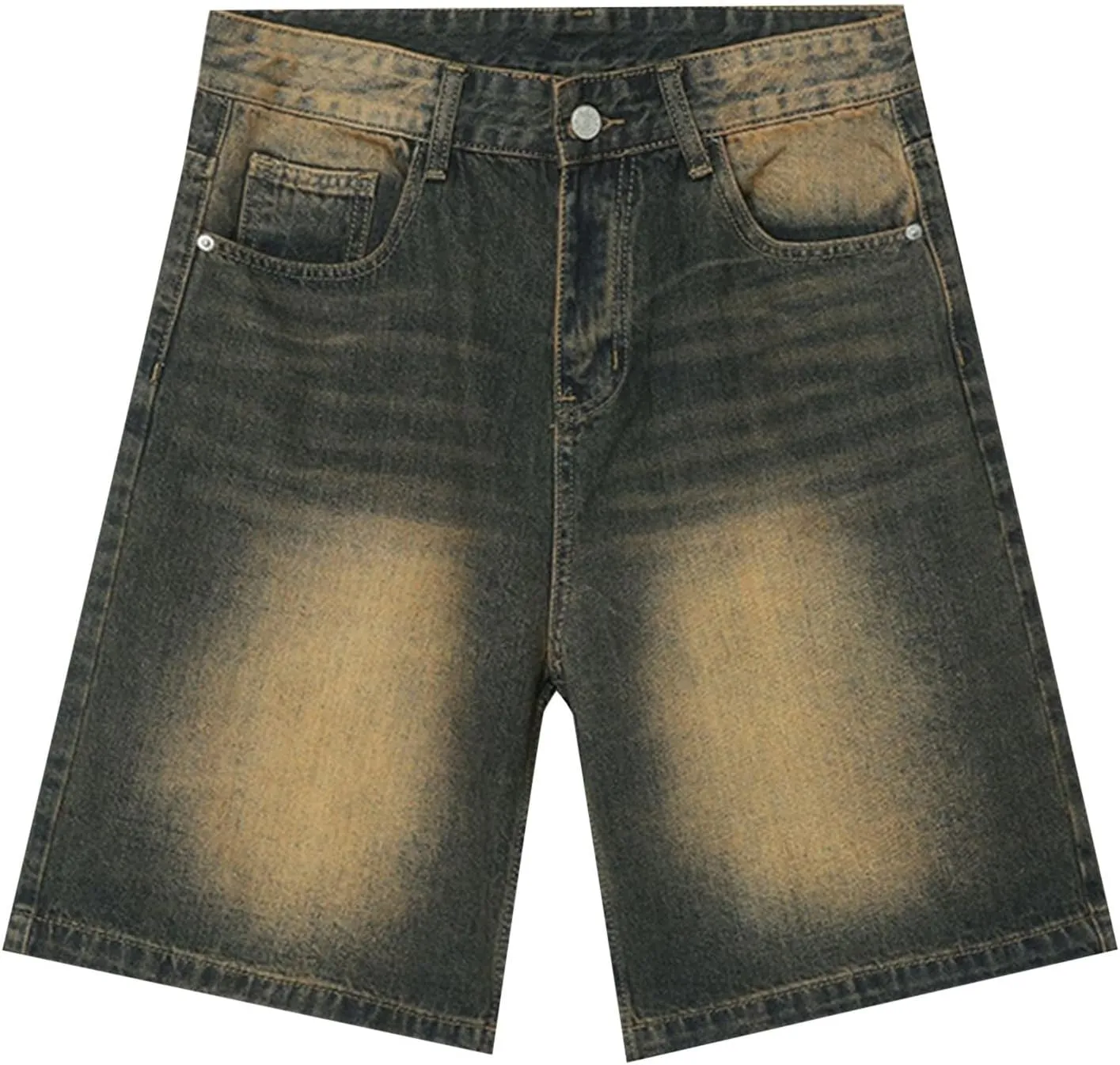 Ripped Jean Shorts for Women Front Button Frayed Raw High Waist Denim Shorts Junior Distressed Cutoff Wide Leg Short