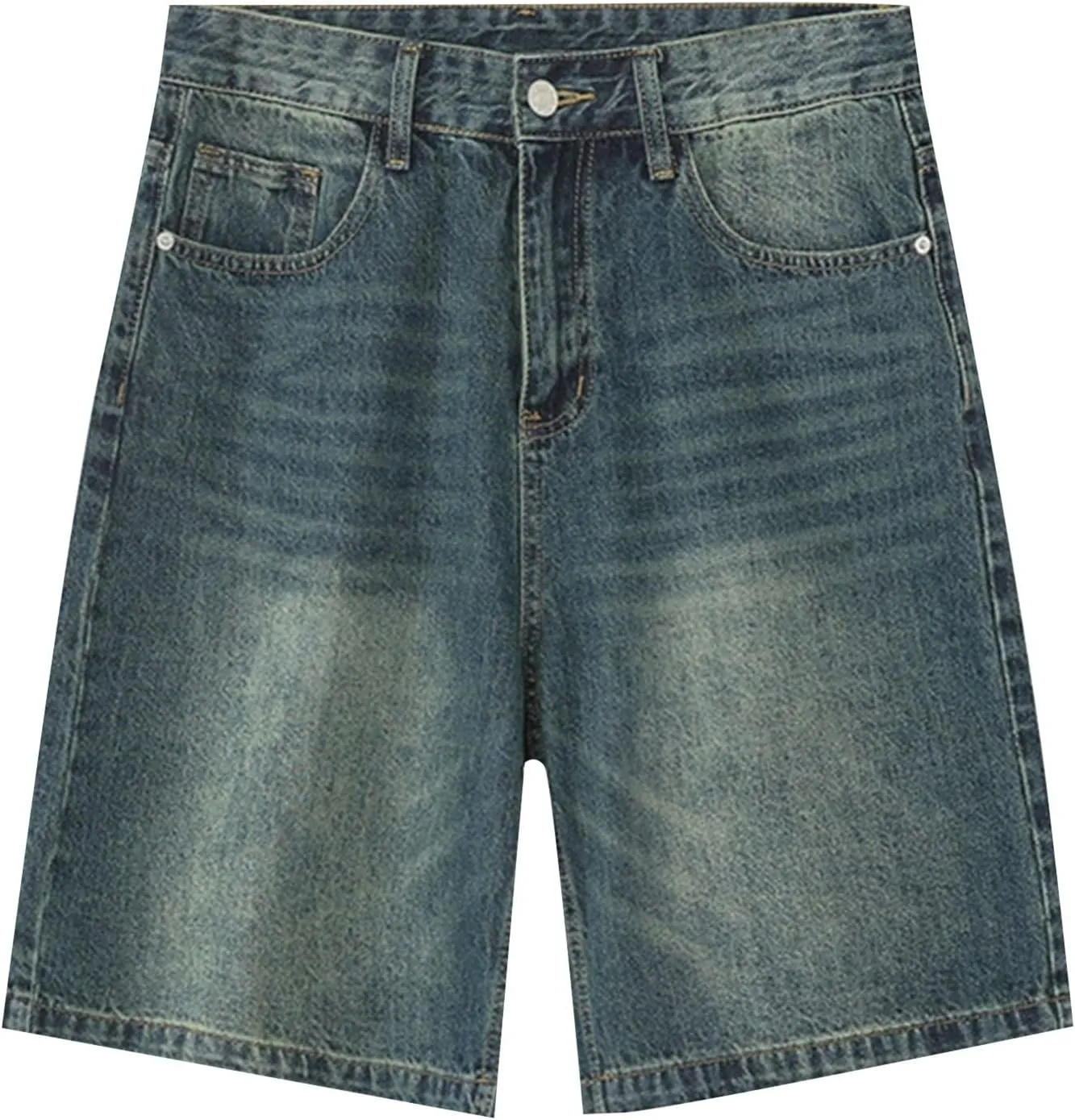 Ripped Jean Shorts for Women Front Button Frayed Raw High Waist Denim Shorts Junior Distressed Cutoff Wide Leg Short