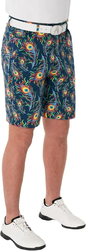 Royal & Awesome Bright Birdie Golf Shorts for Men, Crazy Golf Design, Funny Men's Design, Colorful, Tailored Dress Shorts for Men, 38 Waist