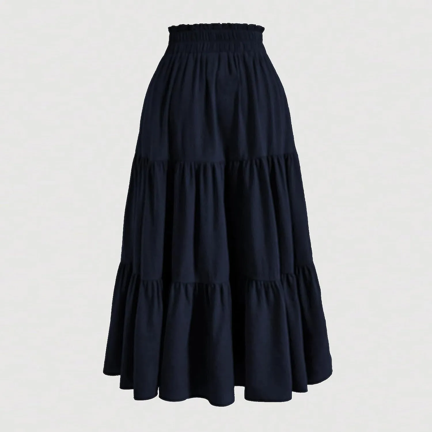 Ruffle Tiered Skirt for Women Summer High Waist Pleated A-Line Flowy Beach Skirts Casual Fashion Vacation Long Skirt
