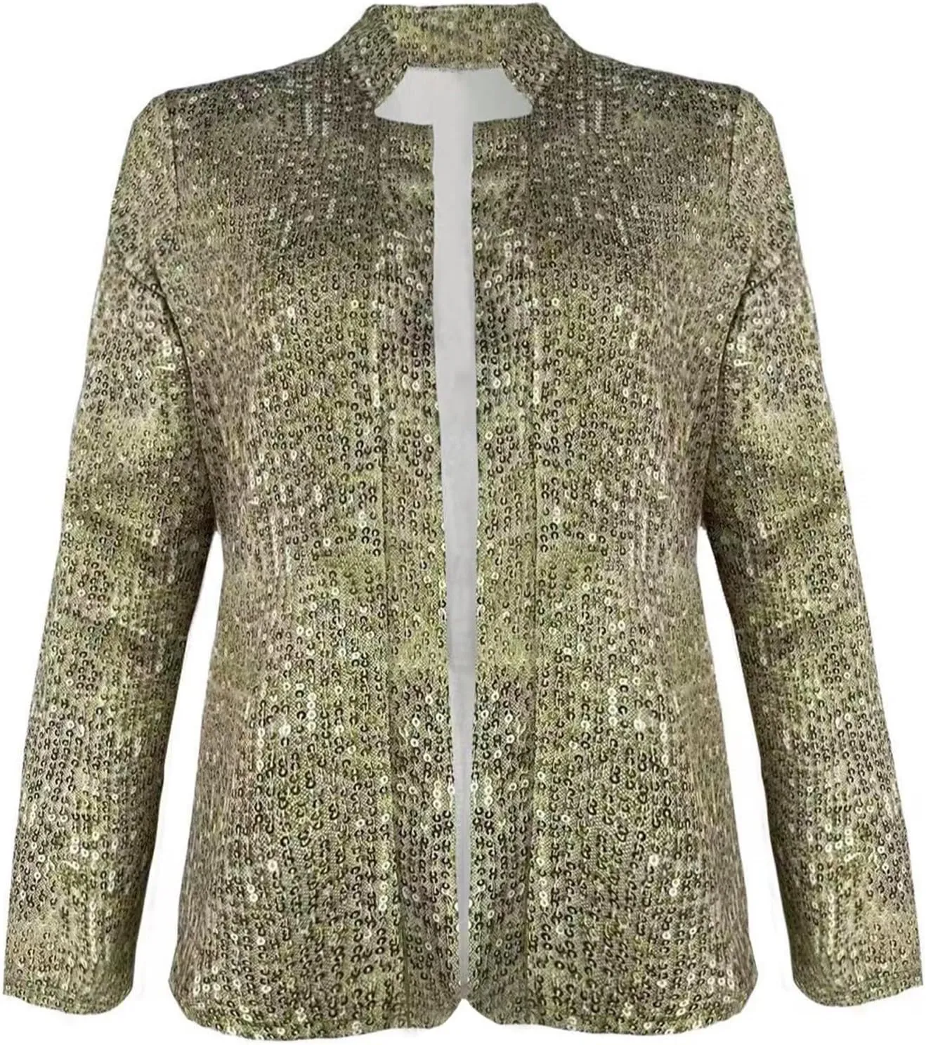 Sequin Blazer for Women Sparkly Sequin Jacket Crop Long Sleeve Lapel Open Front Shimmer Glitter Sequin Cardigan