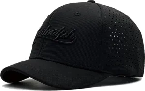 Short Brim Stretch Fitted Baseball Caps Men's Embroidery Structured Mesh Sun Hats Curved Brim Elastic Closed Back Hat K089