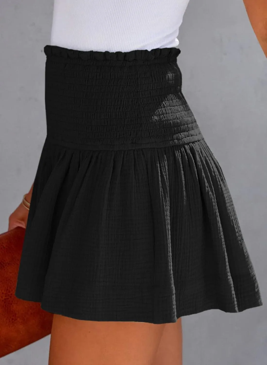 Shorts for Women High Rise Elastic Waisted Casual Summer Smocked Flowy Shorts