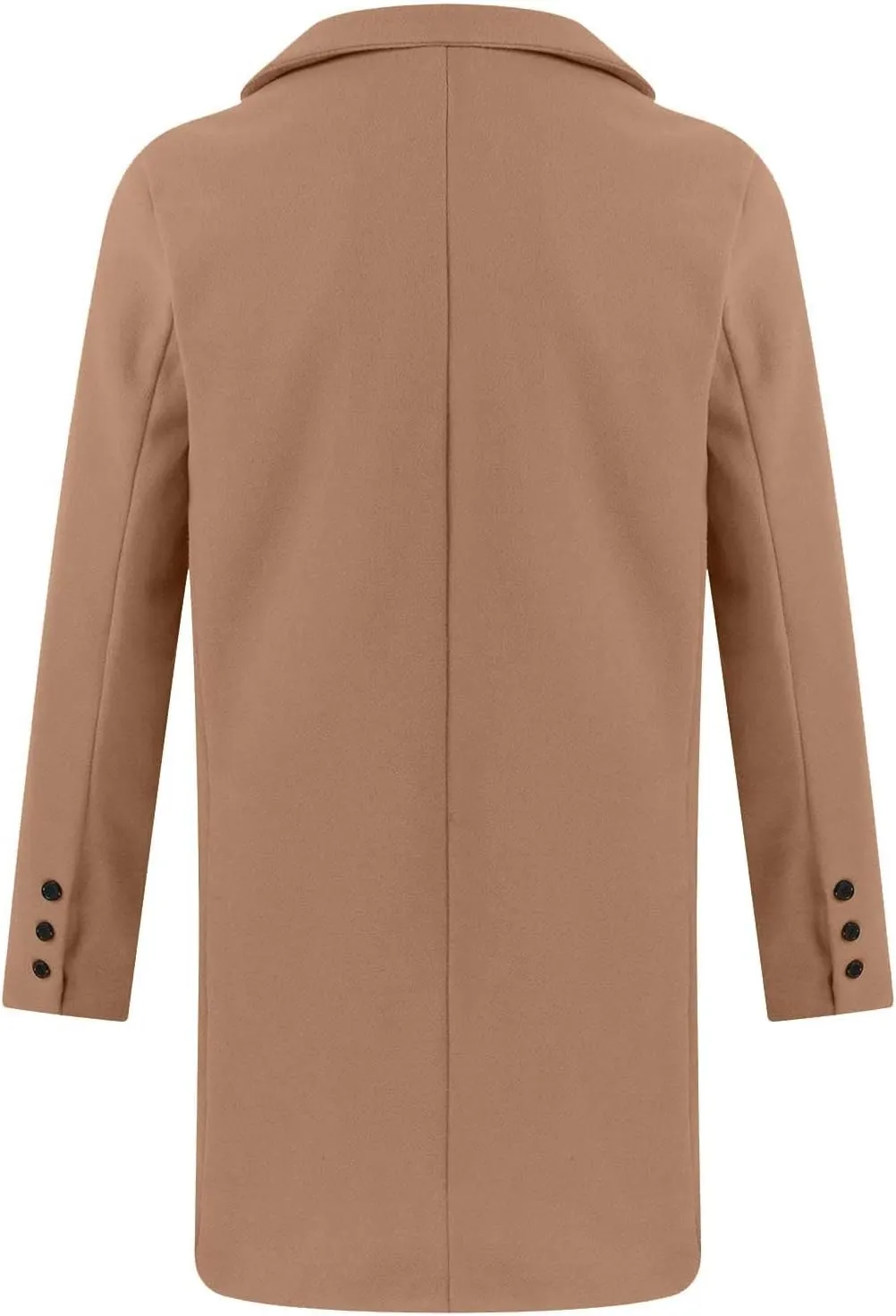 Sinzelimin Men's Cardigan Coat Fashion Printed Wool Blends Casual Long-sleeved Jacket Length Windbreaker Overcoat Trench