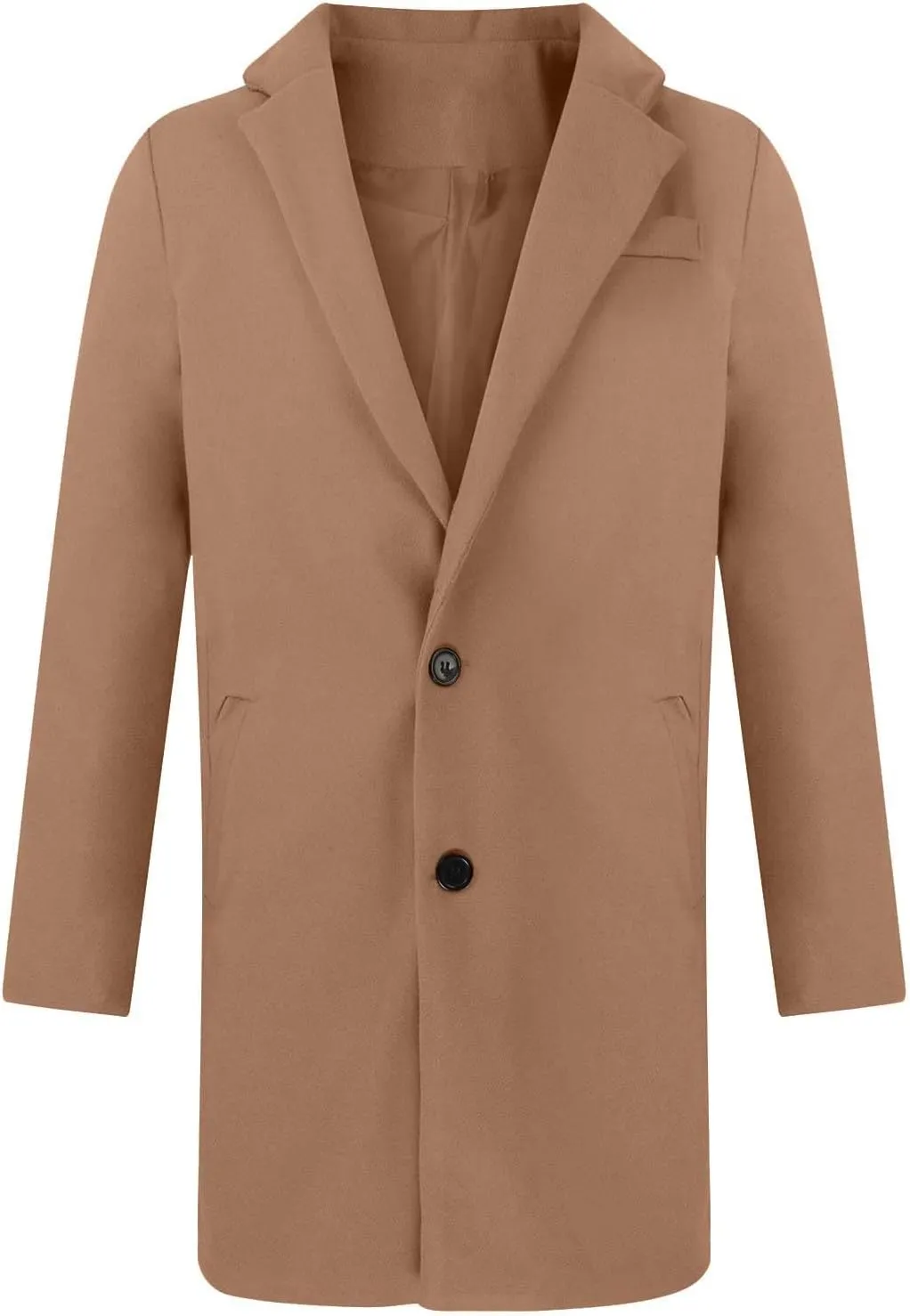 Sinzelimin Men's Cardigan Coat Fashion Printed Wool Blends Casual Long-sleeved Jacket Length Windbreaker Overcoat Trench