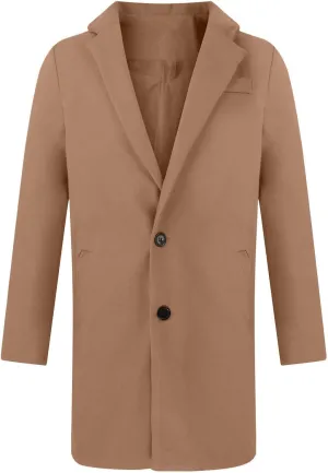 Sinzelimin Men's Cardigan Coat Fashion Printed Wool Blends Casual Long-sleeved Jacket Length Windbreaker Overcoat Trench