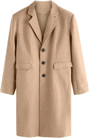 Sinzelimin Men's Cardigan Coat Fashion Printed Wool Blends Casual Long-sleeved Jacket Length Windbreaker Overcoat Trench
