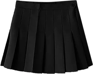 Skirts for Women High Waist Chain A-Line Skirt High Waist Check Pleated Fairy Mini Skirt Skater School Rainbow