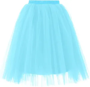 Skirts for Women Pleated Tulle Short Skirt Solid Color High Waist Tutu Ballet Half-Body Clothes Adult Dancing Skirts