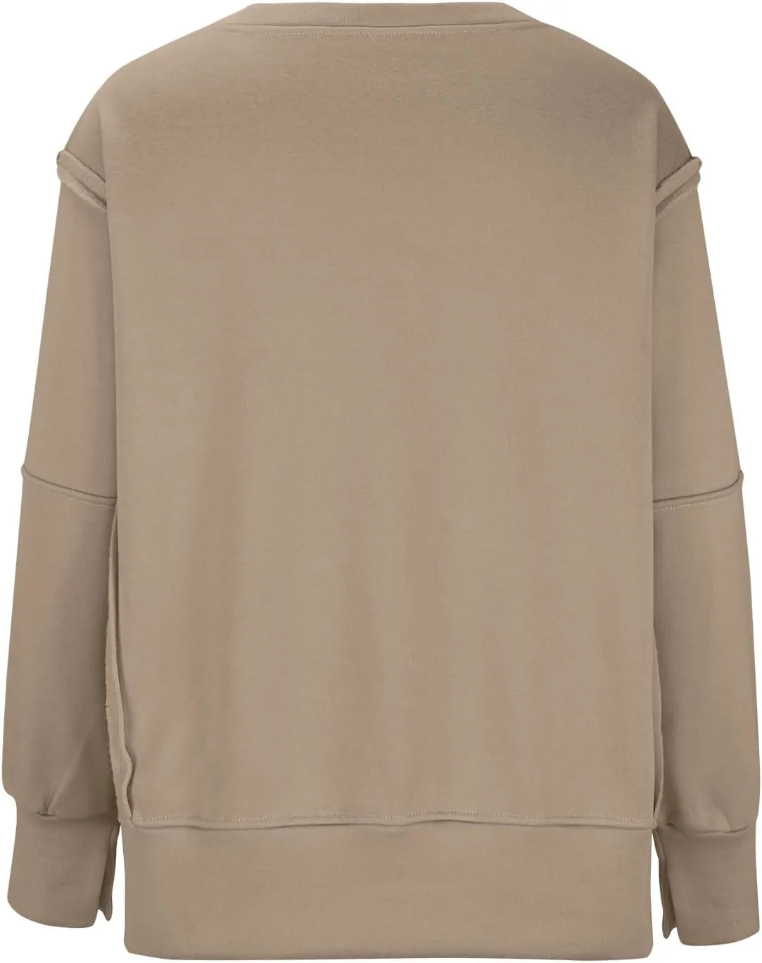 SMIDOW Womens Oversized Crewneck Sweatshirts Hoodies Fall 2023 Fashion Warm Y2k Clothes Casual Slit Sloucthy Pullover Tops
