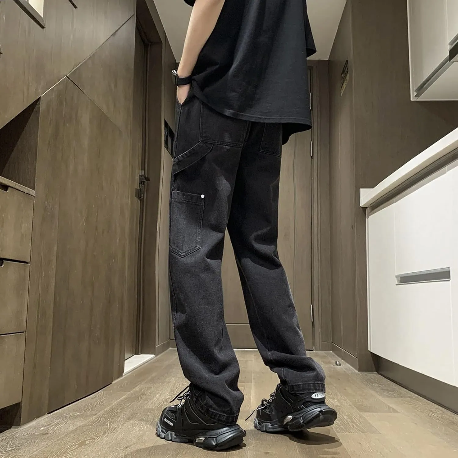 Straight Leg Jeans for Women High Waisted Boyfried Denim Pants Ripped Distressed with Pockets Baggy Jean Trousers