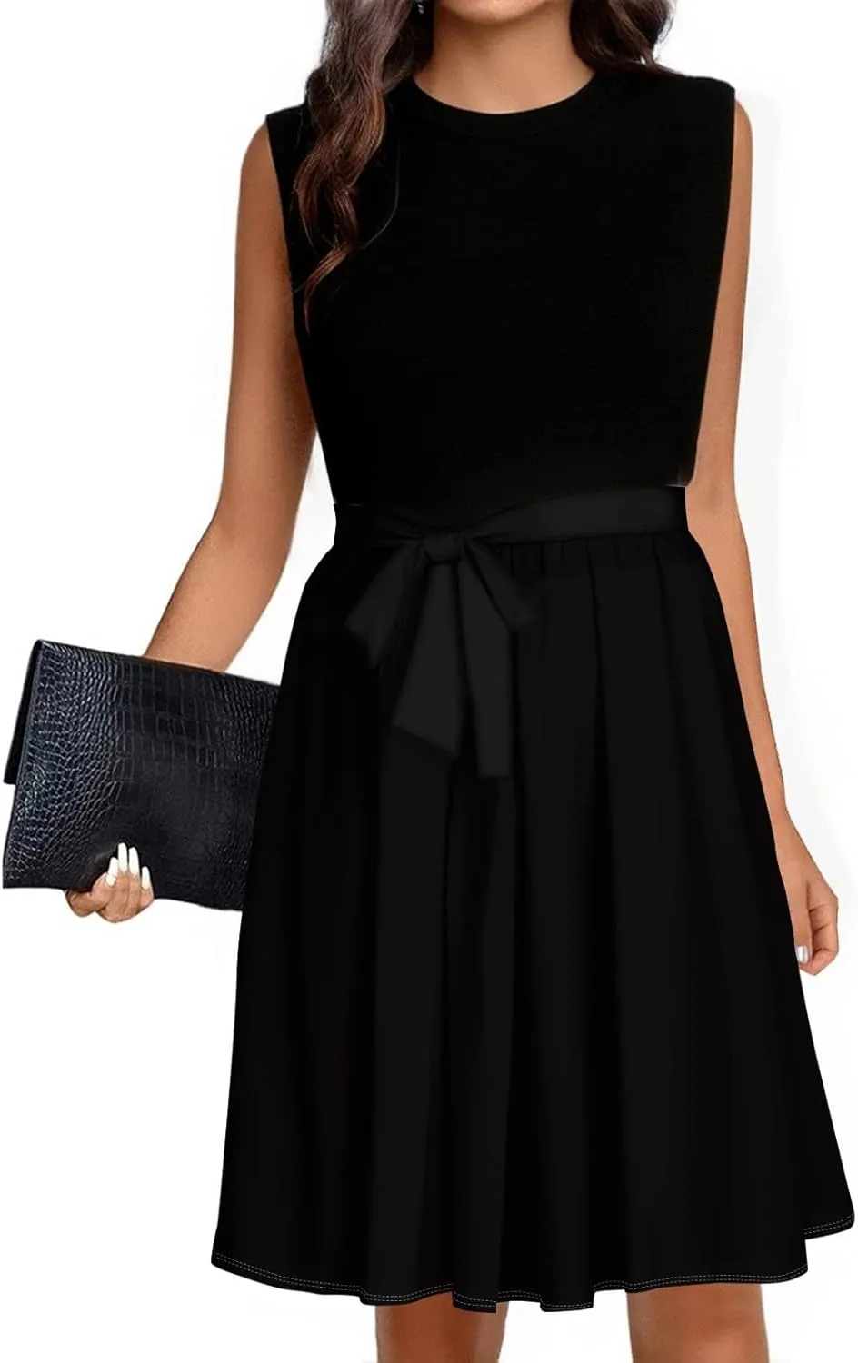 Summer Beach Floral Dresses for Women A line Sleeveless Wide Strap High Waist Midi Tank Dress