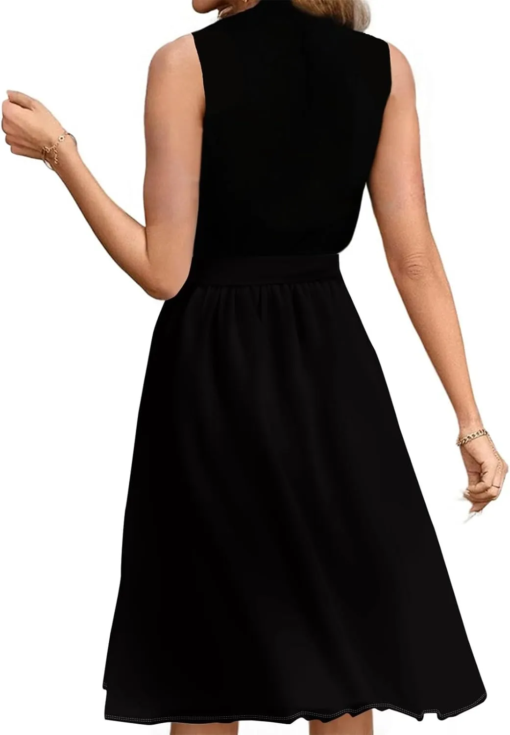 Summer Beach Floral Dresses for Women A line Sleeveless Wide Strap High Waist Midi Tank Dress