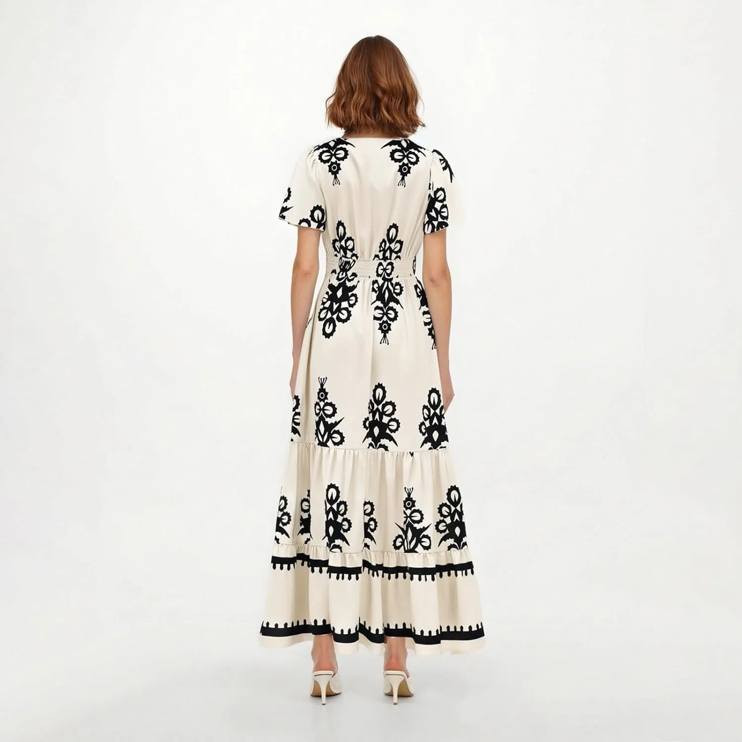 Summer Dresses for Women 2025 Boho Maxi Dress Beach Vacation Casual Smocked A Line Sundress with Pockets