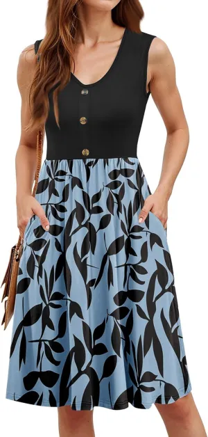 Summer Dresses for Women 2025 Business Casual Flowy Maxi Sun Dress Elegant Loose A Line Sundress
