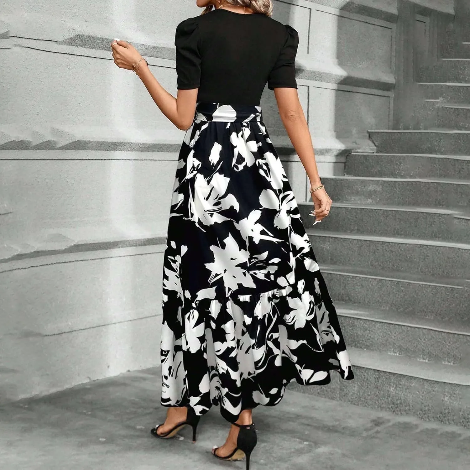 Summer Dresses for Women 2025 Business Casual Flowy Maxi Sun Dress Elegant Loose A Line Sundress