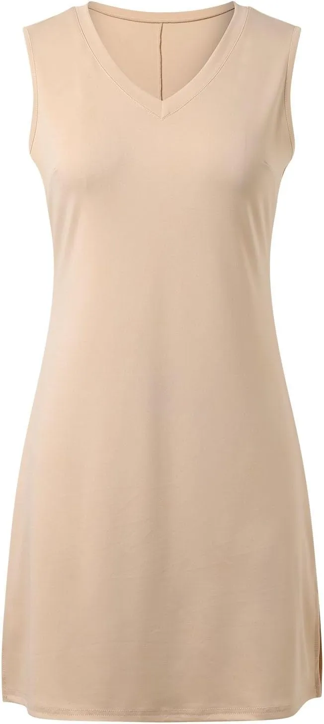 Summer Dresses for Women 2025 V-Neck Casual Side Split Sleeveless Dress for Women Vacation Sundress Easter Dresses