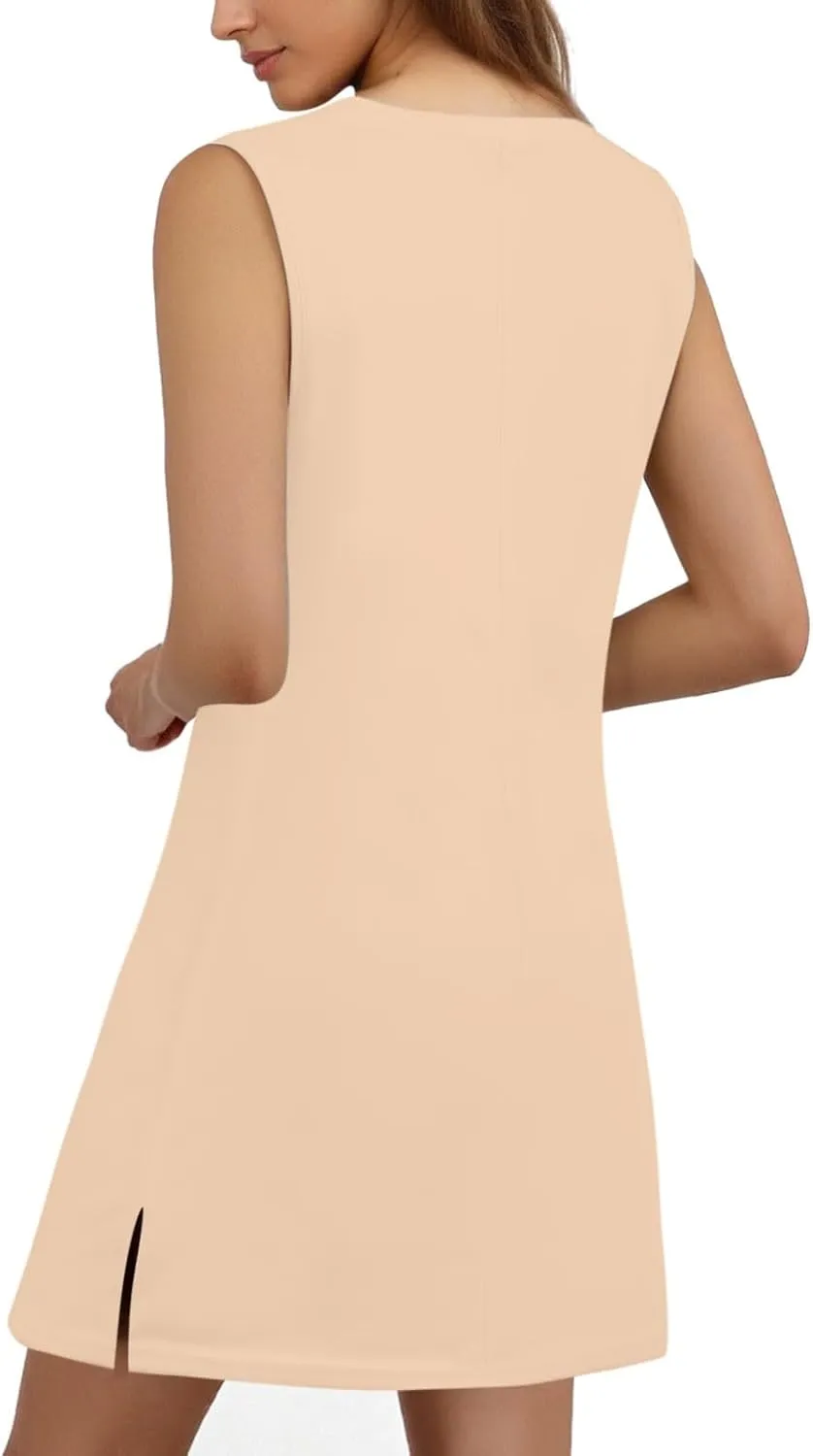 Summer Dresses for Women 2025 V-Neck Casual Side Split Sleeveless Dress for Women Vacation Sundress Easter Dresses