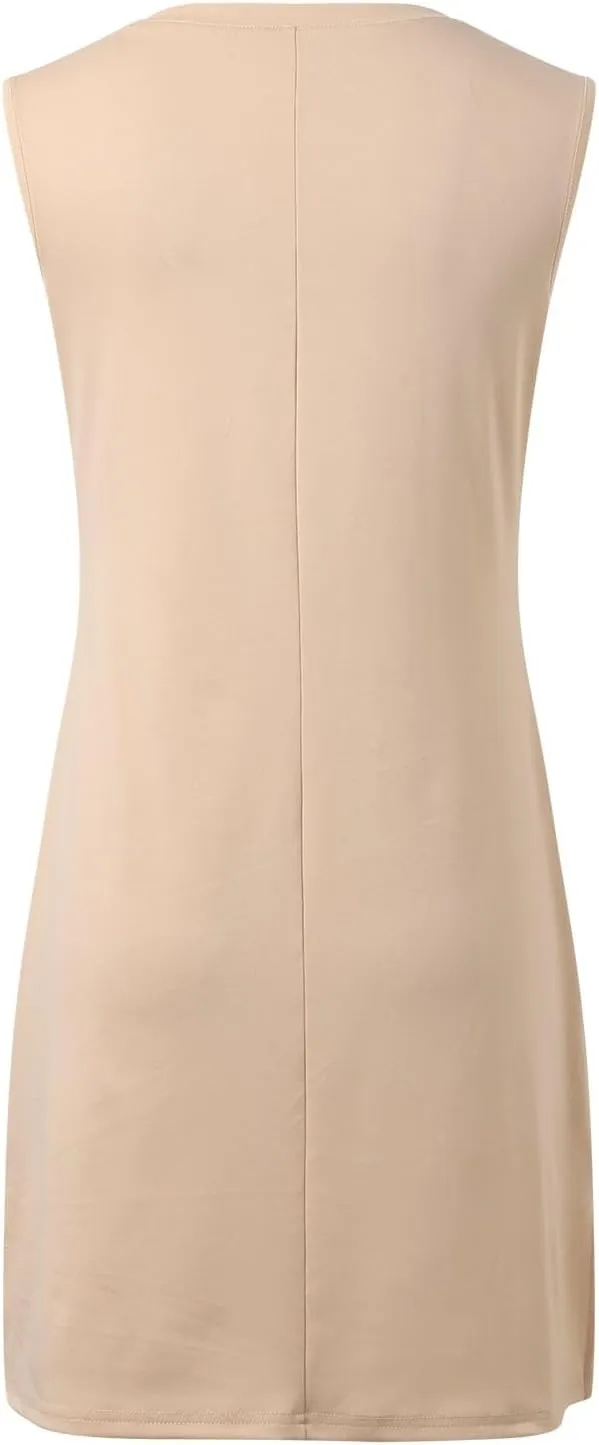 Summer Dresses for Women 2025 V-Neck Casual Side Split Sleeveless Dress for Women Vacation Sundress Easter Dresses