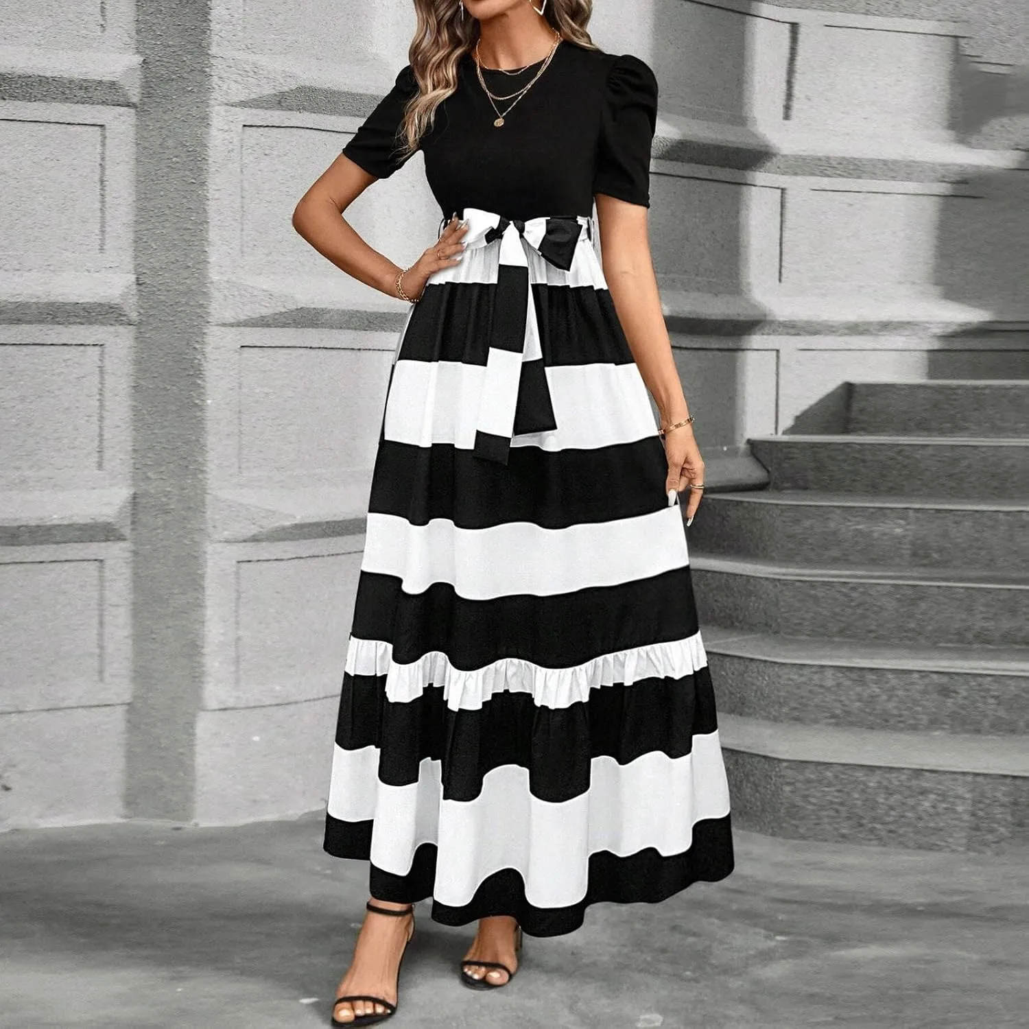Summer Dresses for Women 2025,Spring Wrap Dress for Women Plus Size A Line Wedding Guest Womens Easter Dresses