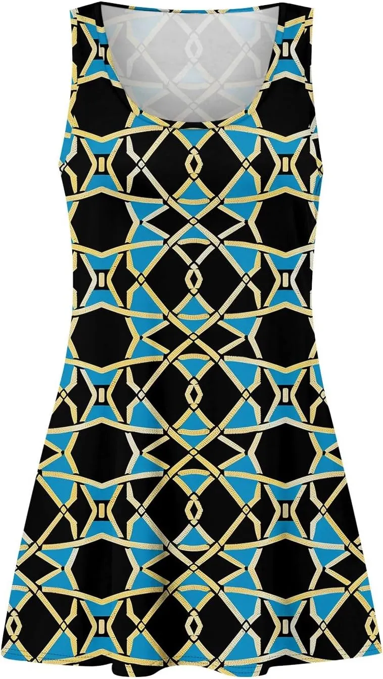 Sundresses for Women Tank Dress Summer Beach Dress Cover Up Short Dresses Sleeveless Cute Floral Dresses with Pocket