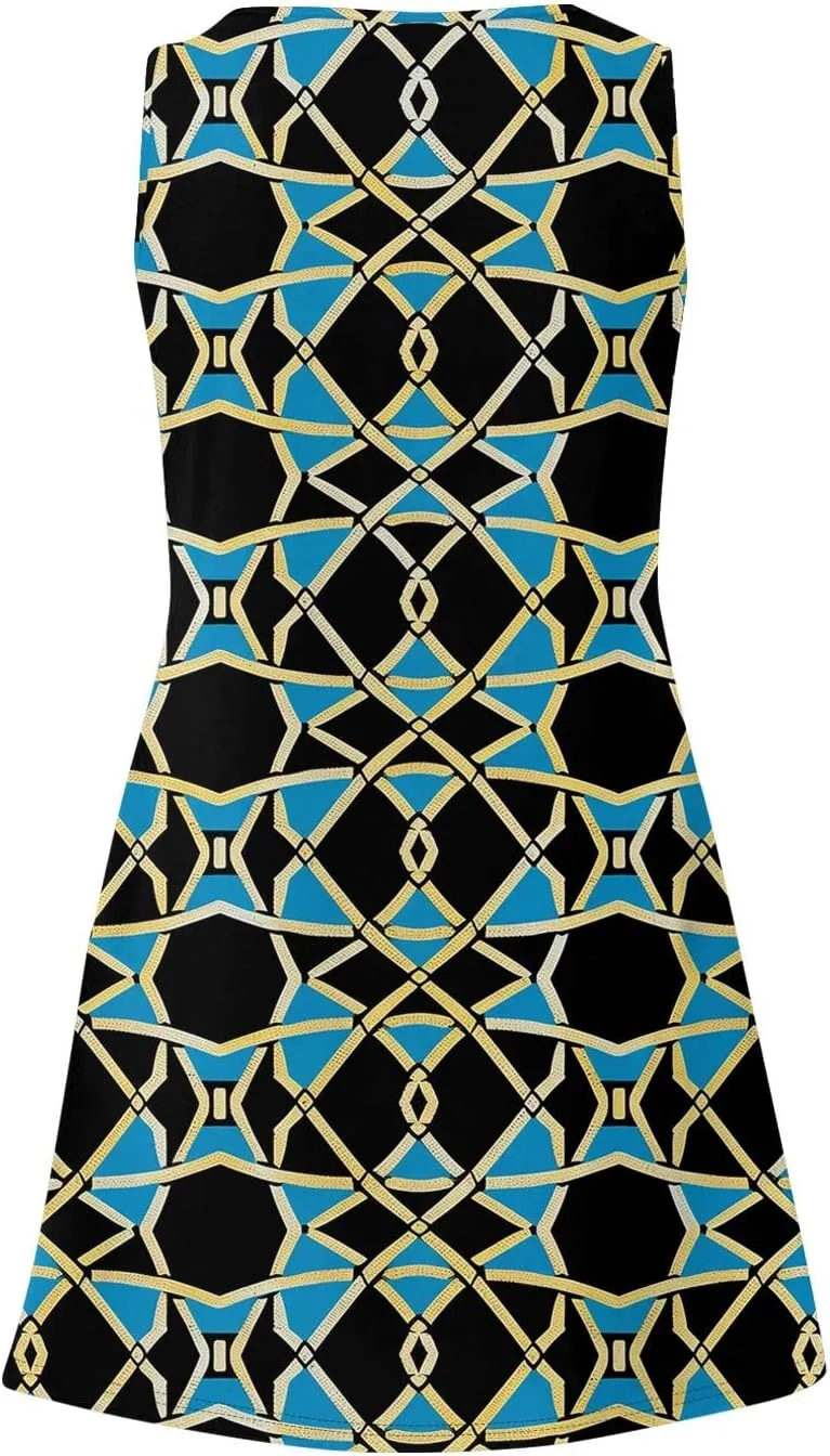 Sundresses for Women Tank Dress Summer Beach Dress Cover Up Short Dresses Sleeveless Cute Floral Dresses with Pocket